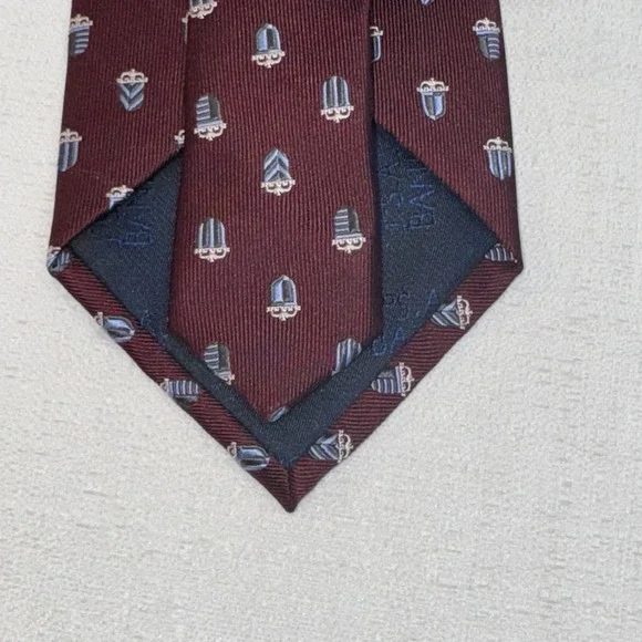 Jos. A. Bank Executive Collection Red Regimental Neat Woven Silk Long 62" Tie - Picture 3 of 6